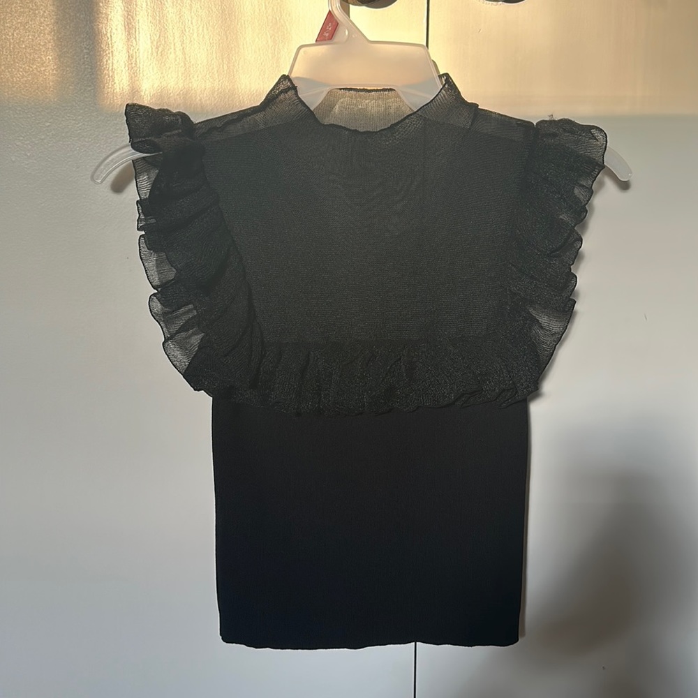 Cute top with mesh at the top for sale!!